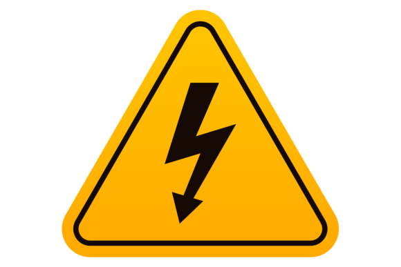 Electric Power Safety Sign. Caution Stic